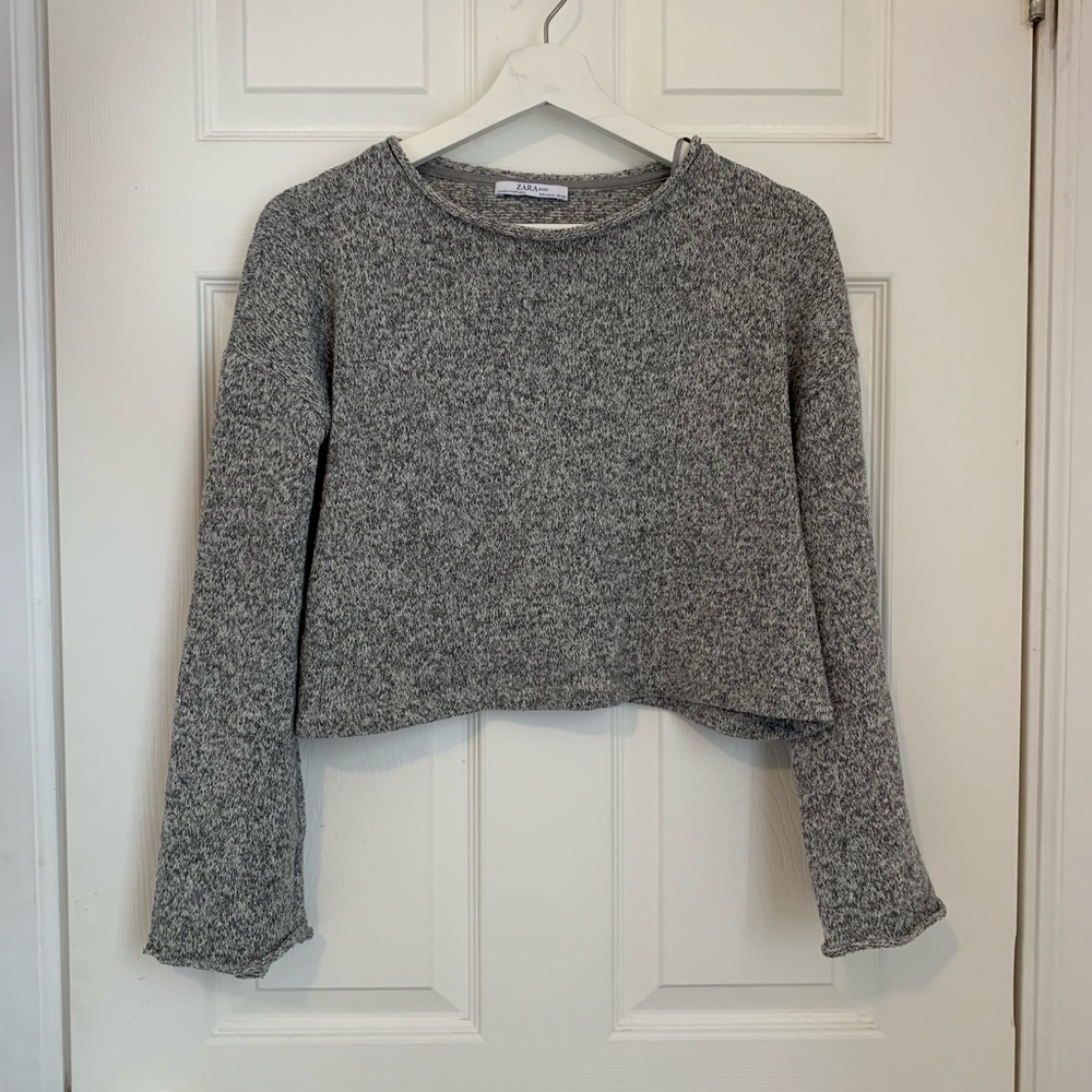 Zara knit long sleeve crop